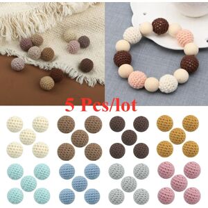 5 Pcs Woolen Crochet Beads Baby Nursing Teething Beads for DIY Baby Pacifier Clip Chain Accessories Nipple Holder Clips Decor