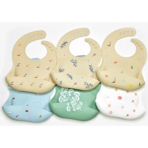 INS Baby Bibs BPA Free Waterproof Soft Silicone Saliva Solid Dripping Banana Bib Cartoon Print Flower Adjustable Lunch Aprons