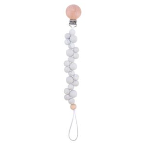 Baby Pacifier Chain Clip Nursing Soother Holder Silicone Beads Teether Beech Wooden Clip DIY Nipple Holder Leash Strap