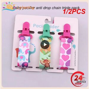 1/2PCS Cartoon Print Baby Pacifier Chainsset Dummy Nipples Holder Pacifier Clip for Nursing Soother Holder Drop Shipping