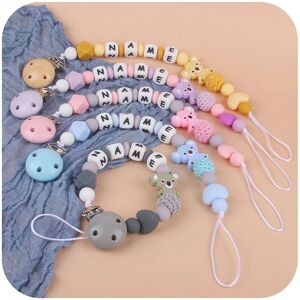 1-2pcs Baby Pacifier Clip Chain Personalized Name Cartoon Koala Silicone Teethers Dummy Nipple Holder Clips Newborn Teething Toy