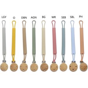 Silicone Pacifier Clip Long Pacifier Holder Clips for Baby Boys & Girls Soft Flexible Pacifier Leash Newborn Shower Gift P31B