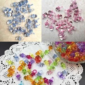 50Pcs/Set Acrylic Pacifiers Pendant Clear Mini Anti Rust Pacifiers Party Favor for Party Teethers Toy Pendent