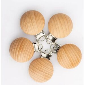 2/5pcs Baby Pacifier Clips Metal Wooden Baby Pacifier Holder Infant Nipple Holder Dummy Clip Beads Soother Teether Feeding Care