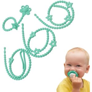 Silicone Pacifier Chain Leash Silicone Straps For Pacifier Adjustable Stretchable Sippy Cup Straps For High Chair Car Seat Cribs