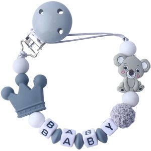 Custom Personalized Name Pacifier Clip Handmade Cartoon Koala Chain Silicone Crown Holder Soother Baby Teething Toy Chew Gift