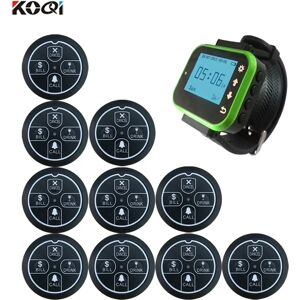 Personal Wireless Pager Waiter Call System with Call Bill Drink Cancel 1 pc watch 10 pcs button