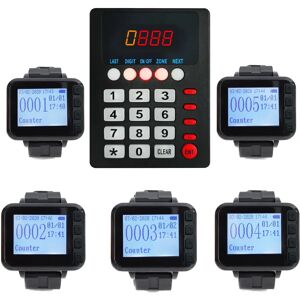 Fast Calling Kitchen Paging Waiter System Wireless Restaurant Pager 5 Waterproof Watch Receiver+1Transmitter For Coffee Clinic