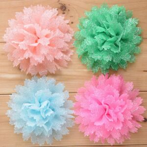 Yundfly 3pcs Satin Ruffled Fabric Flower without Clip For Baby Girls Hair Accessories Hand Craft DIY Hair Flowers 11cm 15colors