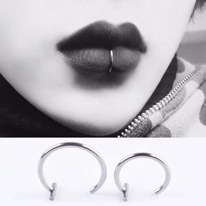 New Punk 8/10mm Titanium Steel Lip Rings Cuff Clip on Fake Labret Piercing Ear Nose Hoops Unisex Women Septum Body Jewelry