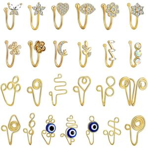 Fake Nose Rings for Women Men African Nose Cuff Non Piercing for Teen Grirls Small Clip On Nose Ring Fake Nose Piercing Ring