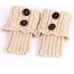 Fashion Double Button Cable Knitted Boot Cuff Short Leg Warmer Womens Boot Socks Knitted Twist Fashion Boots Accessories