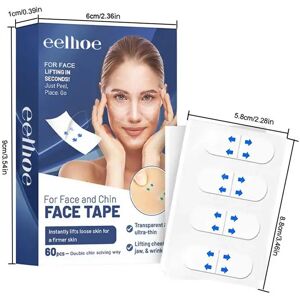 60pcs Invisible Face Lifter Tape Waterproof V Face Adhesive Tape Face Lift Tape Face Lift Tools Anti-Wrinkle Facelifting Patch