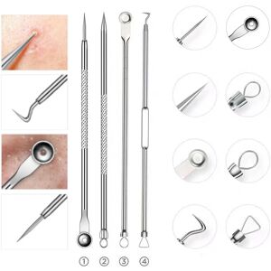 1/4pc Stainless Steel Blackhead Comedone Acne Blemish Extractor Remover Face Skin Care Pore Cleaner Needles Remove Tools