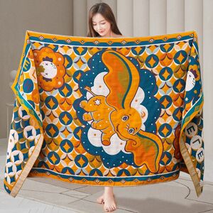 JY beatiful printed four layer bath towel swimming beach towel soft absorbent 417G 80*160CM