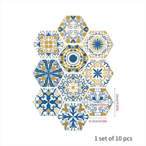 10pcs Multi Colour Tile Set Hexagon