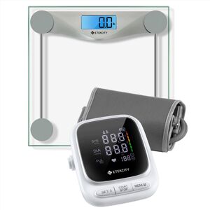 Etekcity Digital Body Weight Bathroom Scale, Silver & Etekcity Smart Blood Pressure Monitor, White B