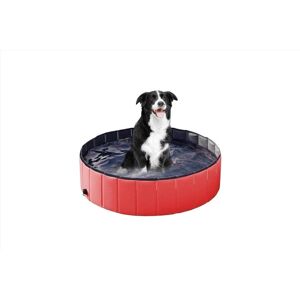 Leak-proof Red Foldable 120cmx30cm PVC Pet Swimming Pool