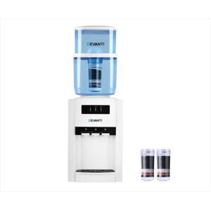 22L Bench Top Water Cooler Dispenser Purifier Hot Cold Three Tap with 2 Replacement Filters