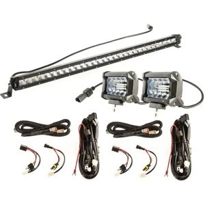 Adventure Kings Kings 30" LETHAL Slim Line LED Light Bar + 4" LED Light Bar + 2 x Plug n Play Spotlight Wiring Harness