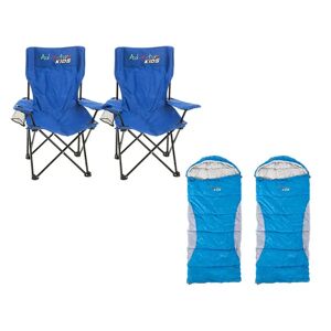 Adventure Kings 2 x Kids Camping Chair + 2 x Kids’ Sleeping Bag