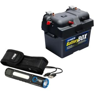 Adventure Kings Kings Compact Battery Box + Lithium Rechargeable Torch