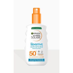 PrettyLittleThing Garnier Ambre Solaire Spf 50+ Sensitive Advanced Hypoallergenic Sun Cream Spray 150Ml, Clear One Size