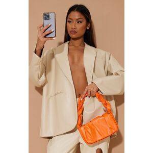 PrettyLittleThing Orange Twist Strap Ruched Front Shoulder Bag, Orange One Size