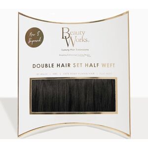 Beauty Works 18 inch Double Hair Set Weft Clip in Extensions Natural Black, Natural Black One Size