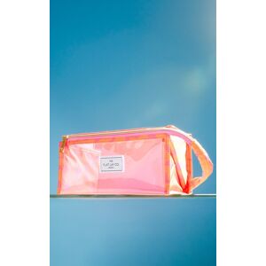 The Flat Lay Co. Makeup Jelly Box Bag Pink Dribbles On Orange, Pink One Size