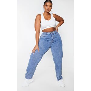 PrettyLittleThing Plus Vintage Wash Mom Jeans, Vintage Wash 26