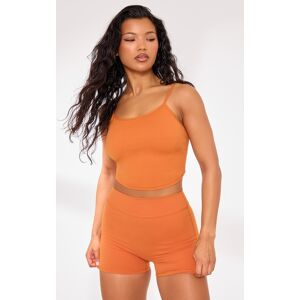 PrettyLittleThing Orange Contour Sculpt Hotpants, Orange 14