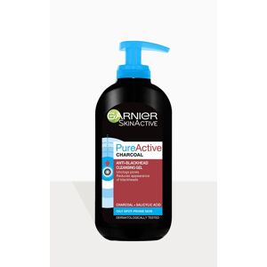 PrettyLittleThing Garnier Anti-Blackhead Charcoal Gel Wash 200ml With Charcoal Face Cleanser, Black One Size
