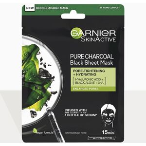 PrettyLittleThing Garnier Charcoal and Algae Purifying and Hydrating Sheet Mask, Black One Size