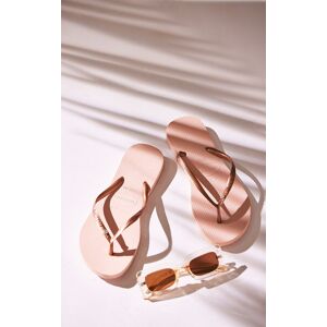 PrettyLittleThing Ballet Gold Havaianas Slim Crystal, Rose Gold 35/36