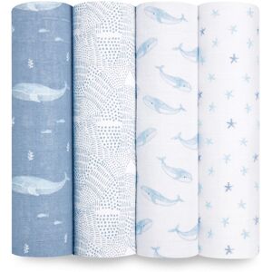 Aden + Anais aden + anais Blue Cotton Muslin Blankets 4 Pack