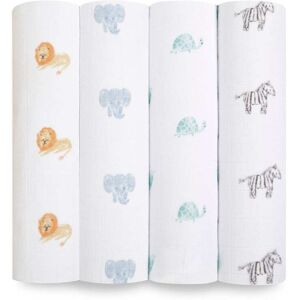 Aden + Anais aden + anais Animal Kingdom Cotton Muslin Blankets 4 Pack