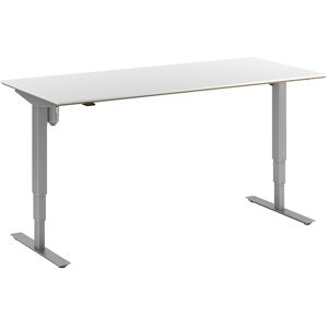 kaiserkraft Schreibtisch Atlanta Trend, elektrisch höhenverstellbar, gerade, BxT 1800 x 800 mm, weiß/silber