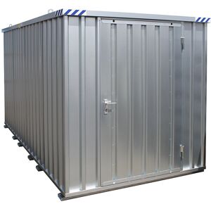 kaiserkraft Schnellbaucontainer, verzinkt, montiert, mit Holzfußboden, Außen-BxTxH 2100 x 2100 x 2100 mm