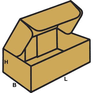 kaiserkraft Stanzkartons mit Steckverschluss, FEFCO 0426, aus 1-welliger Pappe, Innenmaße 450 x 130 x 100 mm, VE 100 Stk