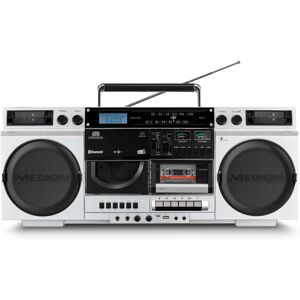Medion CD-Radiorecorder »LIFE P66538 Retro-Boombox«, (Digitalradio... silberfarben Größe