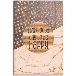 Artland Wandbild »Ein guter Tag um glücklich zu sein«, Sprüche & Texte, (1... Farbe Bild(er): goldfarben Größe