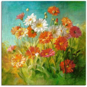 Artland Leinwandbild »Gemalte Gänseblümchen«, Blumen, (1 St.), auf Keilrahmen... Farbe Bild(er): grün Größe