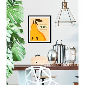 queence Bild »Pears«, Obst-Obst... Farbe Rahmen: schwarz + Farbe Bild(er): gelb/orange Größe