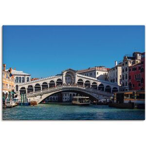 Artland Leinwandbild »Blick auf die Rialto Brücke in Venedig«, Venedig, (1... Farbe Bild(er): blau Größe