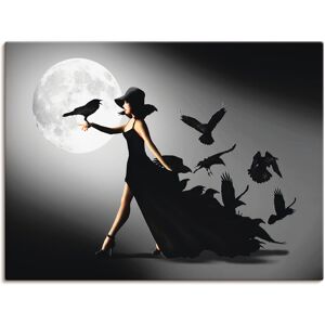 Artland Wandbild »Die Frau mit den Raben«, Animal Fantasy, (1 St.), als... Farbe Bild(er): schwarz Größe