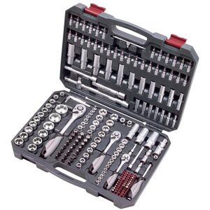 Kraftwerk Steckschlüssel »Basic 1/4"+3/8"+1/2" 200-teilig«, (Set) grau Größe