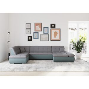DOMO collection Wohnlandschaft »Moric U-Form auch in Cord«, im XXL-Format,... eisblau/grau Größe