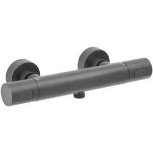 Herzbach LIVING Thermostat-Brausebatterie Aufputz mit CoolBody Armaturenkörper, Badarmaturen, grau matt