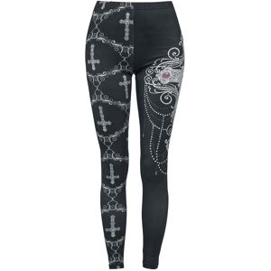 Gothicana by EMP - Gothic Leggings - Gothicana X Anne Stokes - Schwarze Leggings mit Prints - XS bis S - für Damen - schwarz